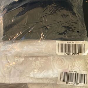 Carol Wior Set of 2 Womens 48C Black and White Wirefree Lace Camisole Illusion B